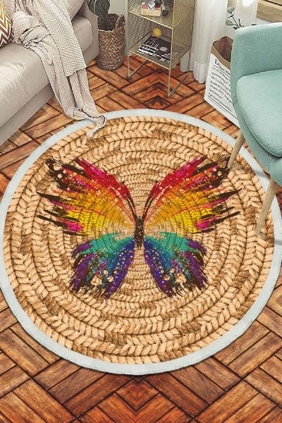 Birkilim Yuvarlak Yıkanabilir Dekoratif Halı İpeksi Kaymaz Taban | MLN-IP-SD-331