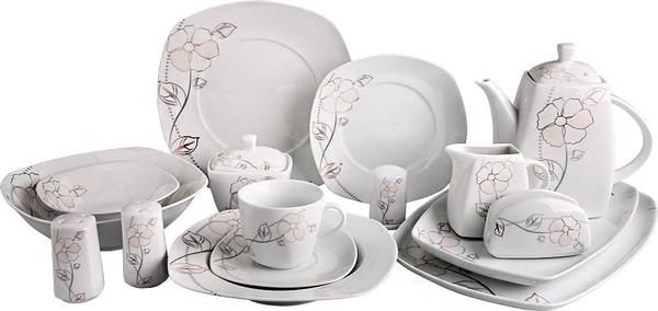 Beyazca Asmin 86 Parça Porselen Yemek Takımı | 12 Kişilik