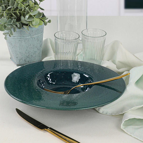 Assiette à Pâtes Gourmet Bleu Lustre 28 Cm | Keramika