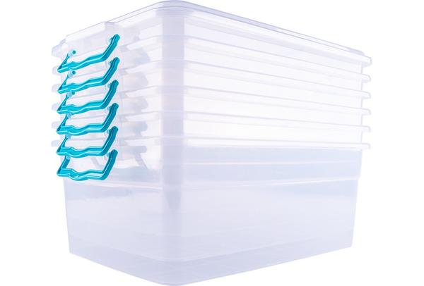 Violet 6 Adet Kapaklı Saklama Kutusu 25 Litre | Karışık Renkli | İstiflenebilir | 472-Mix