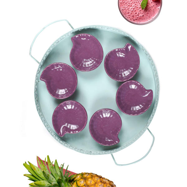 Mini Snail Snail / Sauce Bol Violet 8 Cm 6 Pièces | Keramika