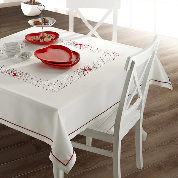 Nappe Oiseau Coeur 140 x 140 Cm | K +