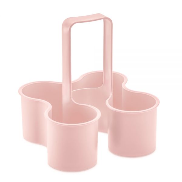 001-01-caddy açık pembe plastik şişe taşıyıcı
