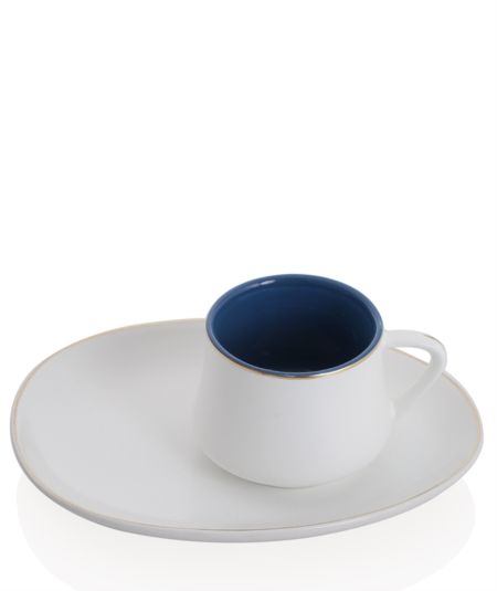 Acar | Porselen 6 Kişilik Beyaz Kahve Fincan Takımı 80 cc