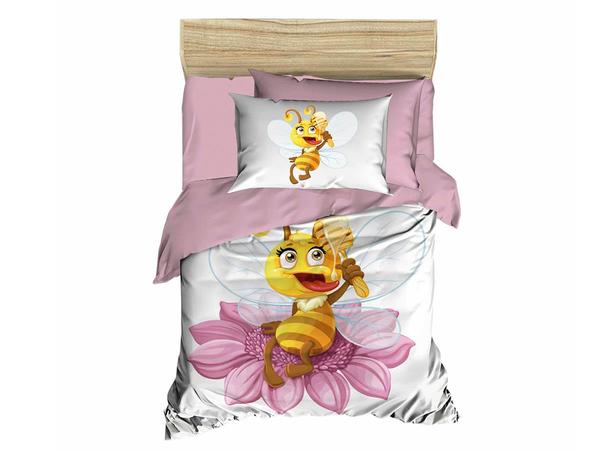 Dijital Baskılı 3d Bebek Nevresim Takımı Bee Pudra