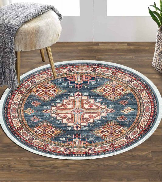 Birkilim Yuvarlak Yıkanabilir Dekoratif Halı İpeksi Kaymaz Taban | MLN-IP-YU-HY-992