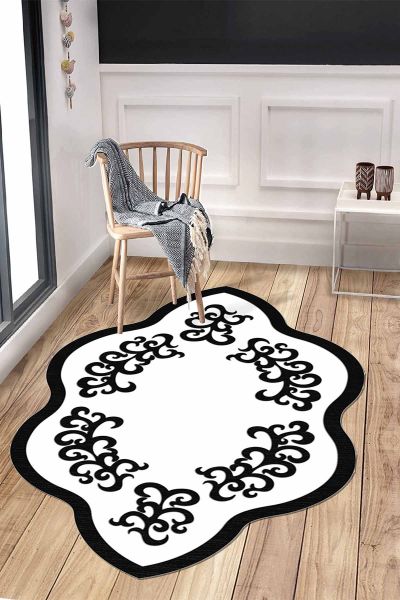 Birkilim Lazer Kesim Yıkanabilir İpeksi Kaymaz Taban Dekoratif Halı | MLN-IP-HT-1434