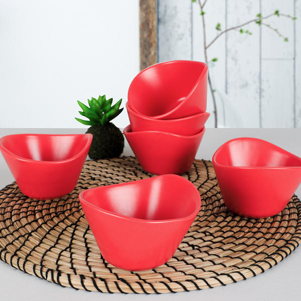 Snack / Sauce Tigela Rouge Mat 11 Cm 6 Pièces | Keramika