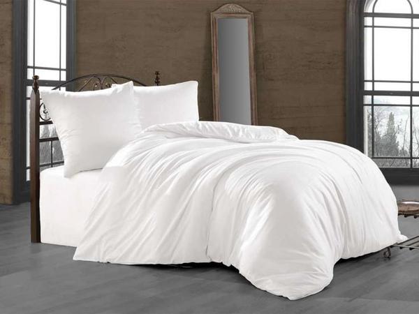 Beyaz Pamuk Saten Çift Kişilik Nevresim Takımı | Class