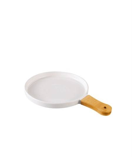 Bambu Saplı Porselen Servis Tabak