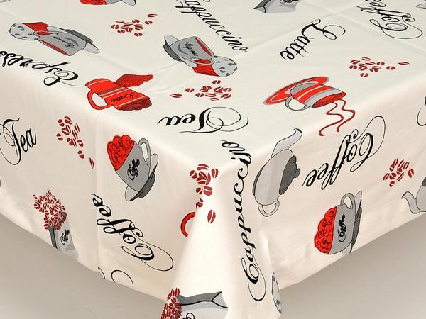 Coffee Latte Kitchen Tablecloth Red