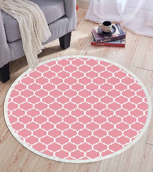 Birkilim Yuvarlak Yıkanabilir Dekoratif Halı İpeksi Kaymaz Taban | MLN-IP-YU-HT-552