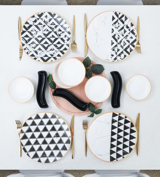 Trigon Marble Kahvaltı Takımı 14 Parça 4 Kişilik | Keramika