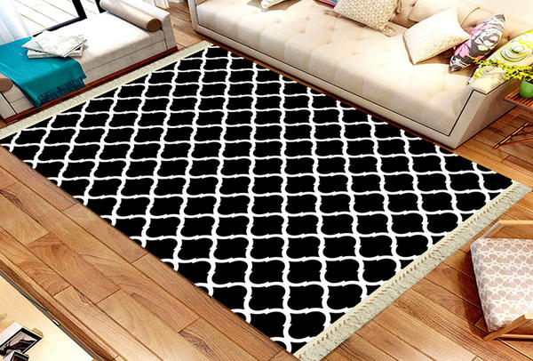 Roland 5'li Yıkanabilir Halı Seti | Siyah | roland-3003-black-white