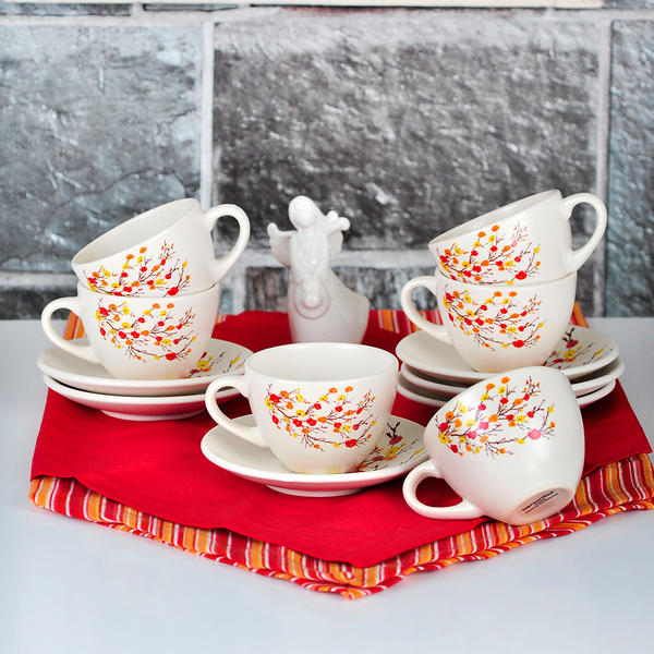 Autumn Tomurcuk Tea Set 12 Pieces for 6 People | Keramika