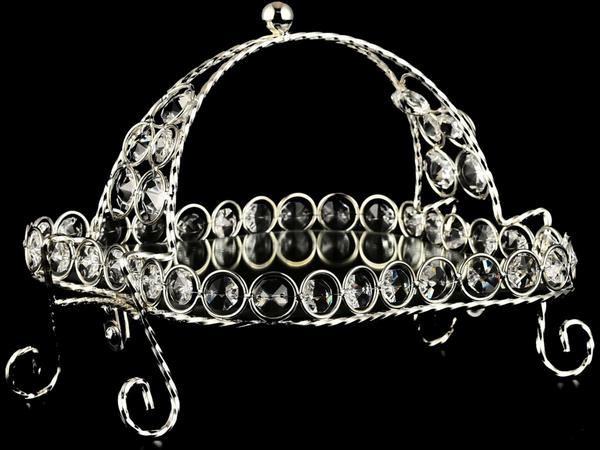 Dekonaz Lüks Kristal Dekoratif El Yapımı Servis Tabağı | Gümüş