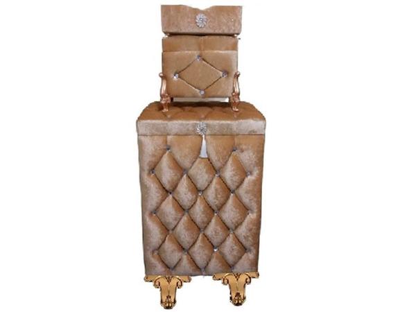 Dowry مبطن لؤلؤي Aysıla 3 قطع مجموعة سلة قذرة كابتشينو