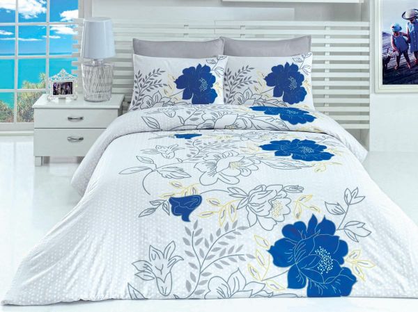 Turkuaz Çift Kişilik Nevresim Takımı Mavi