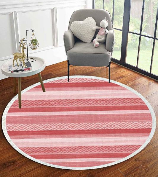 Birkilim Yuvarlak Yıkanabilir Dekoratif Halı İpeksi Kaymaz Taban | MLN-IP-YU-HT-1002