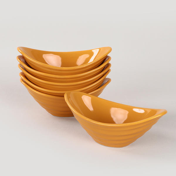 Keramika | 6 Adet Sarı Gondol Çerezlik/Sosluk