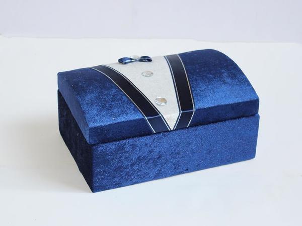 Bräutigam Figured Velvet Chest Navy Blue