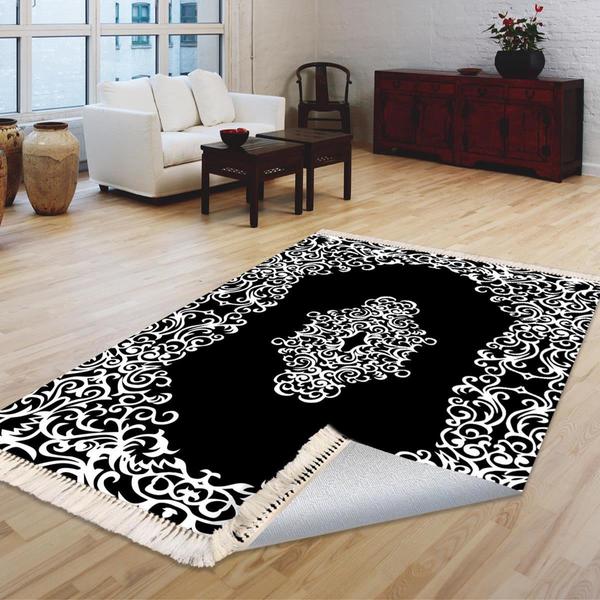 Milano Yıkanabilir Dekoratif Halı Kaymaz Taban | 8mm | Siyah | MLN-HK021-1