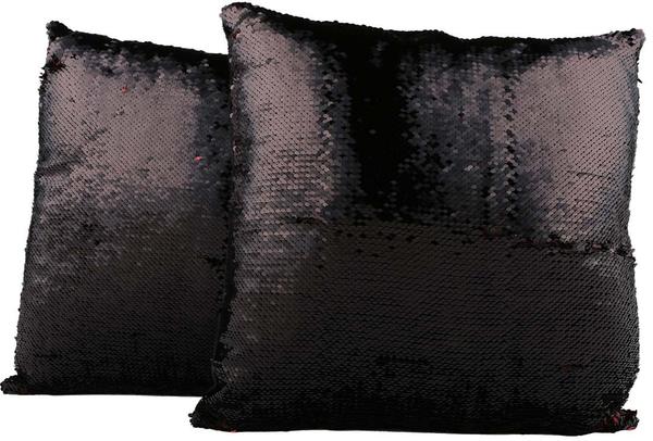 Dekonaz Modern Tasarımlı Dekoratif Pullu Yastık 40x40cm | Siyah/Kırmızı | MTL-0055