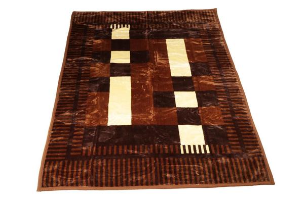 Almina Yün Battaniye Klasik Kahverengi