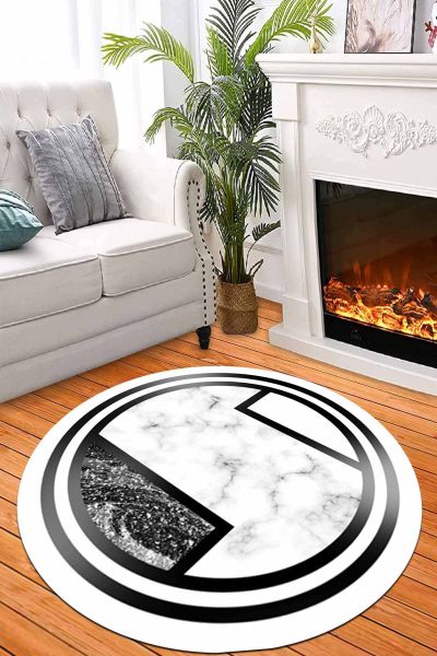 Birkilim Yuvarlak Yıkanabilir Dekoratif Halı İpeksi Kaymaz Taban | MLN-IP-HT-1090