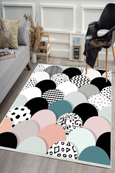 Birkilim Yıkanabilir Dekoratif Halı İpeksi Kaymaz Taban | MLN-IP-HS-400