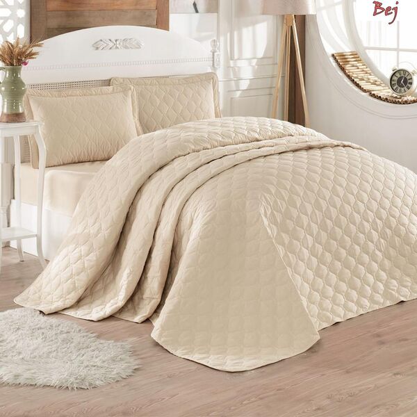 Kapitoneli %100 Pamuklu Tek Kişilik Yatak Örtüsü 6 Renk | Clasy