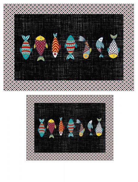 Bayev Fish 2`li Banyo Paspas Seti Klozet Takımı 2185 01