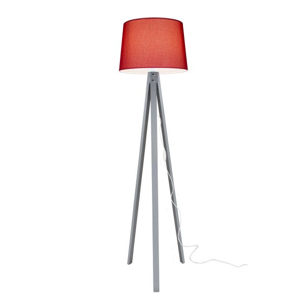 Deko مصباح أرضي قدم رمادي كلاريت قبعة حمراء