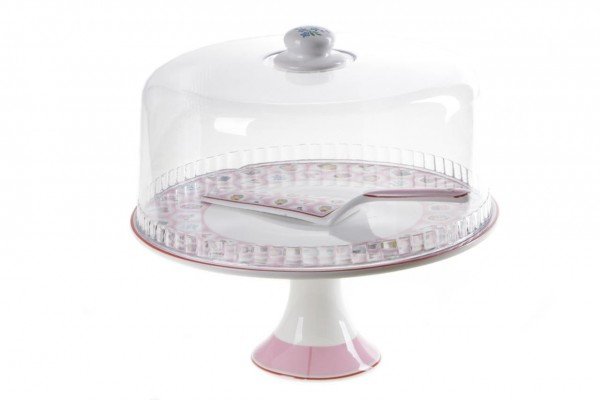 Paci Kapaklı Pasta Servisi + Kaşık 3 Parça Pembe 