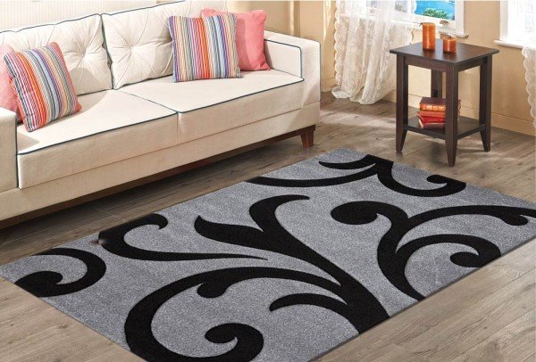 Merinos Halı Diamond Hand Curved Çiçek Desenli | 761-995-Light-Grey