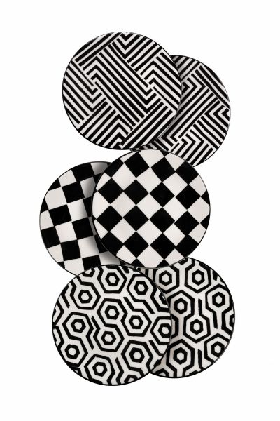 طقم أطباق كيك فاخر مصنوع يدويًا بالكامل مكون من 6 قطع