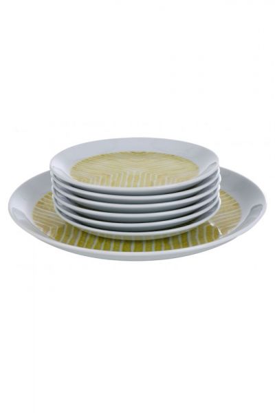 Kütahya Porselen Vista 7 Parça Sarı Pasta Takımı