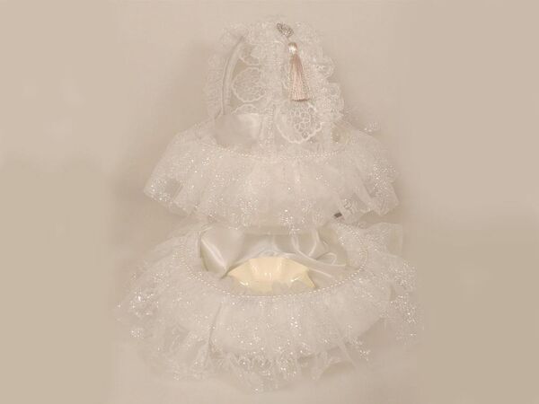 Lampenschirm Oval Silvery Henna Set Cream