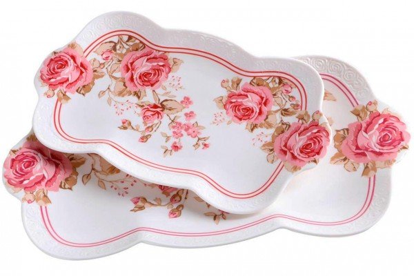 Duygu 2 Parça Porselen Servis Tabağı