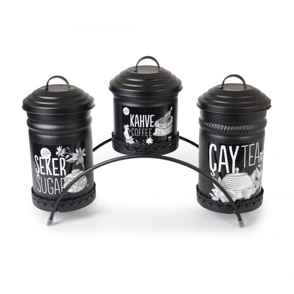 800S طقم 3 قطع أسود كاي السكر المعدني البني | SILK-YLD001